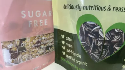 product windows on pouches