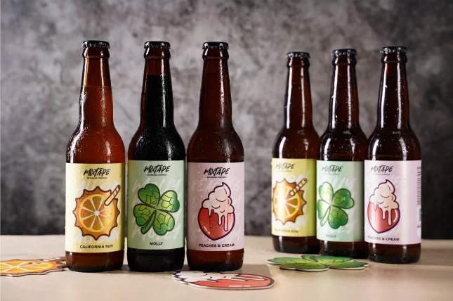 Bright Pastels in beer label designs
